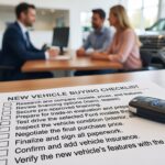 car buying checklist for Washington shoppers reviewing vehicle options at local dealership